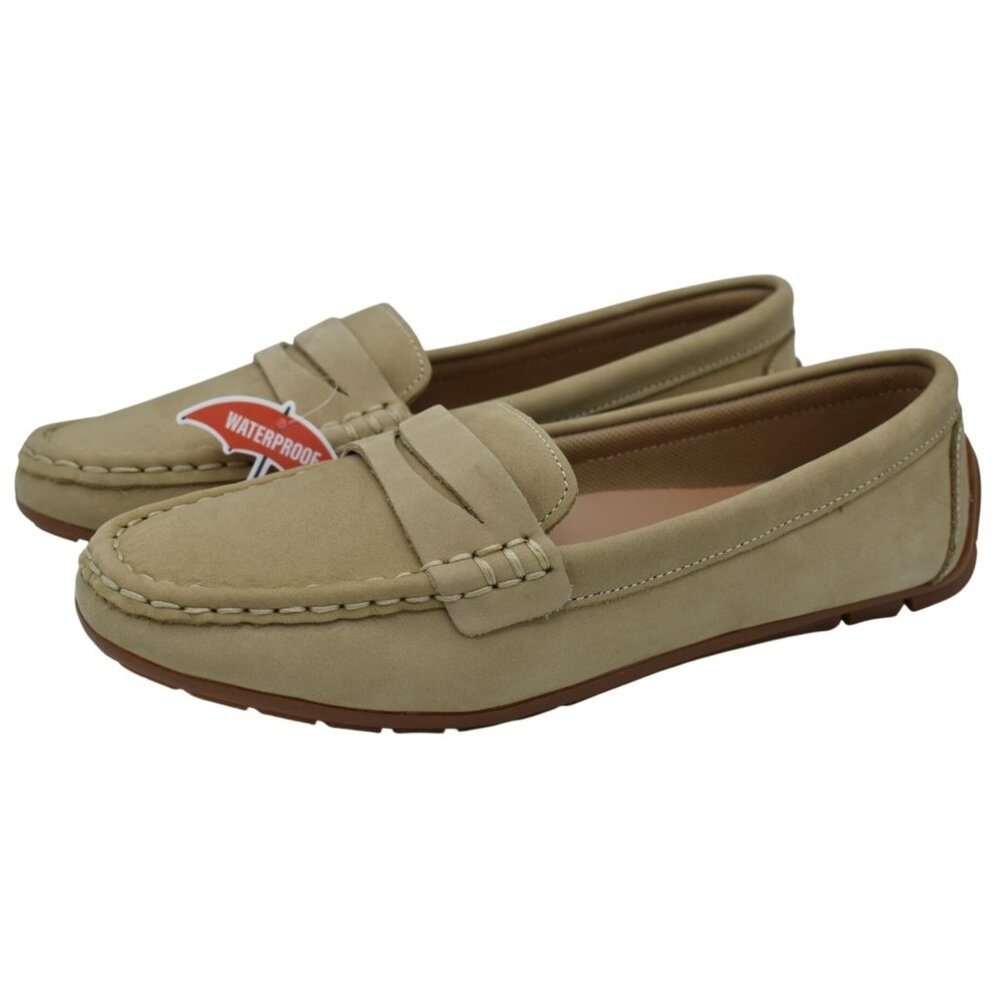 Blondo Womens Size 10 Shelby Sand Nubuck Waterproof Penny Loafers Shoes